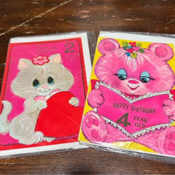 Vintage Other - 2 true vintage Birthday Cards never opened for a 2 year old & 4 year old